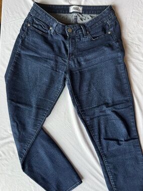 PAIGE Dark Indigo Slim Skinny Jeans Mid Rise — Size 28